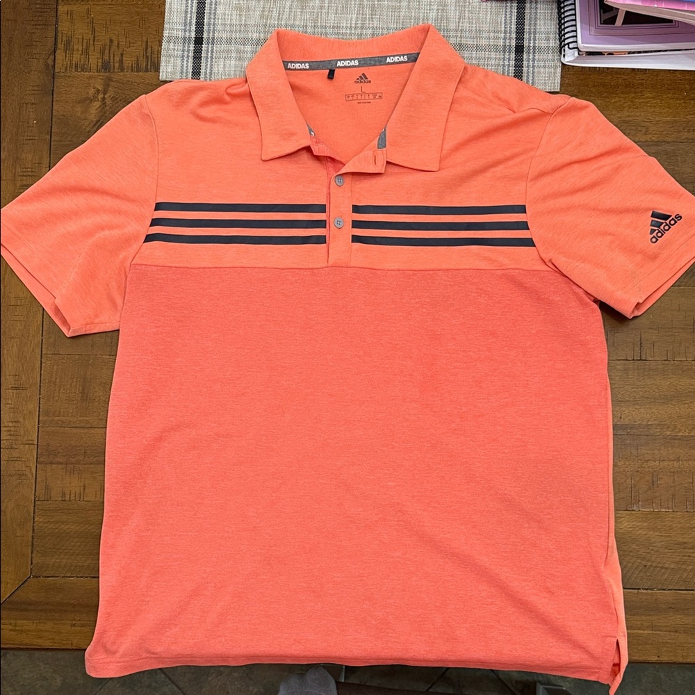 Adidas Golf ClimaCool Men's Vibrant Orange/ Salmon/ Coral Polo Shirt